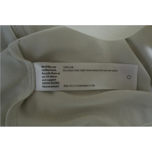 Eileen Fisher Cream Silk Jersey & Chiffon Tunic Top - Picture 5 of 10